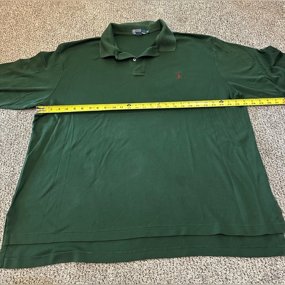 POLO RALPH LAUREN XXL BIG  Washed Dark Green Long Sleeve Polo R $125 - Picture 5 of 6